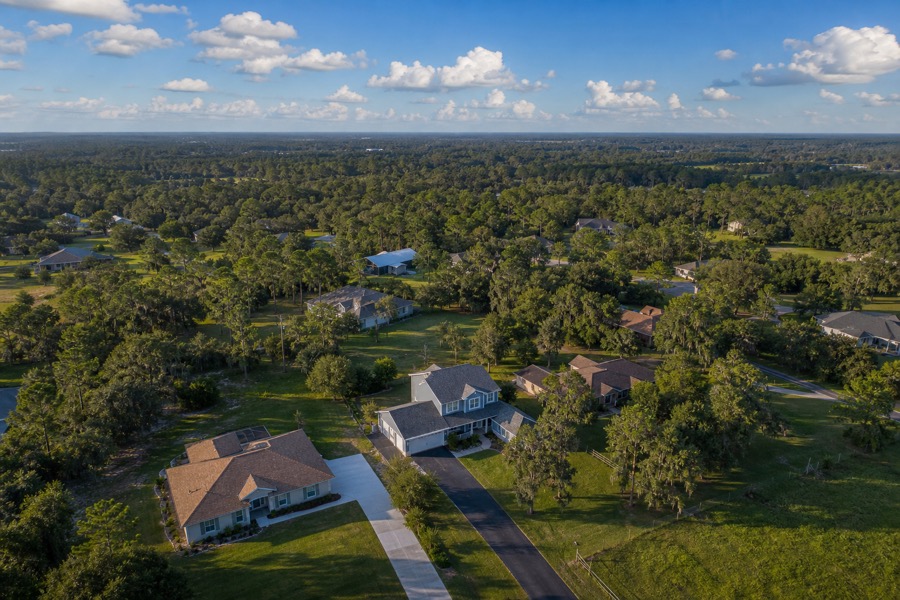 Aerial view of Brooksville, Florida.