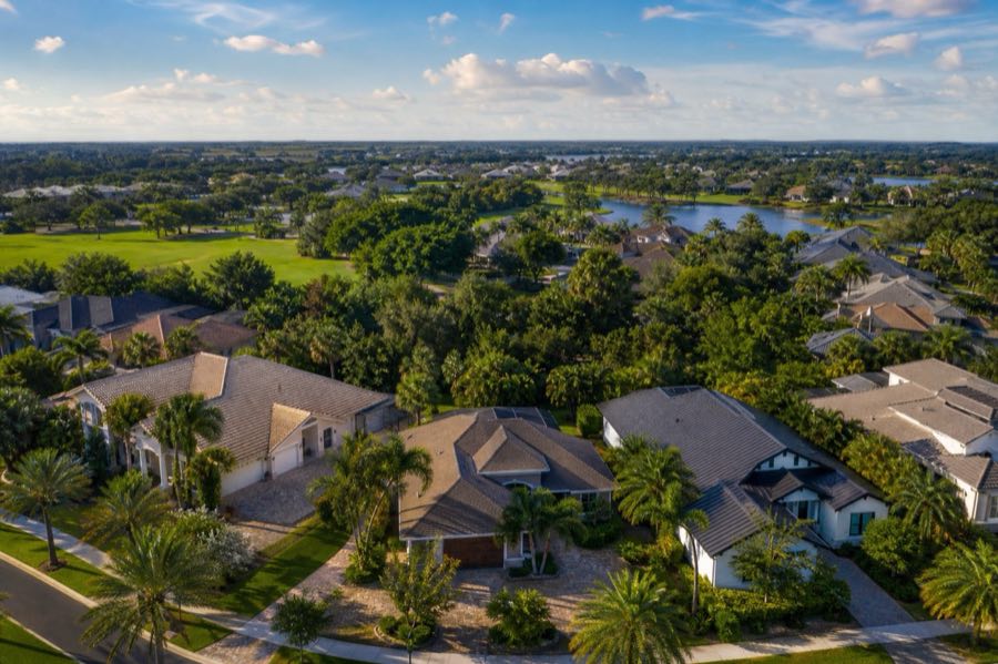 Aerial view of Land O' Lakes, Florida.