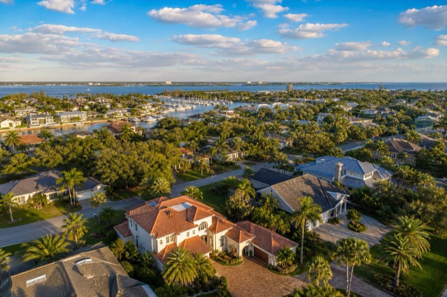 Aerial view of New Port Richey, Florida.