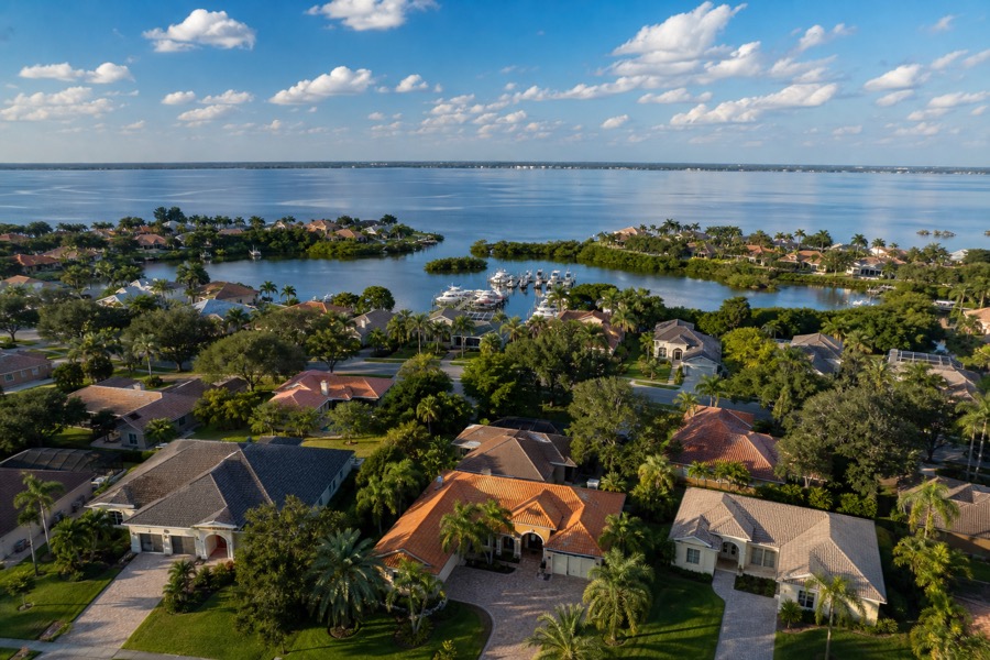 Aerial view of Oldsmar, Florida.