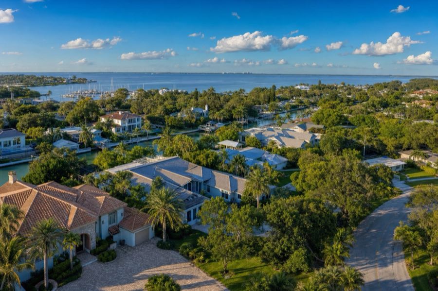 Aerial view of Palm Harbor, Florida.
