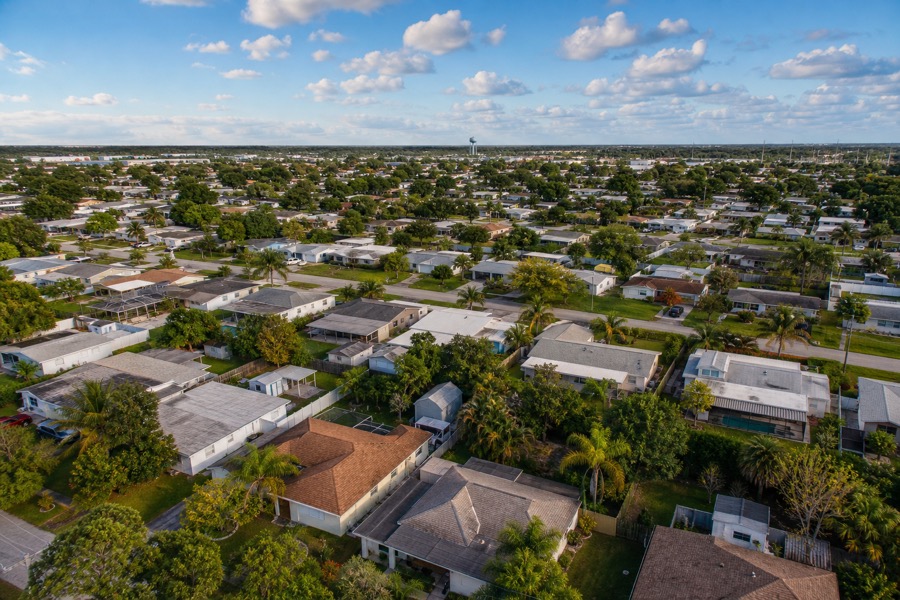 Aerial view of Pinellas Park, Florida.