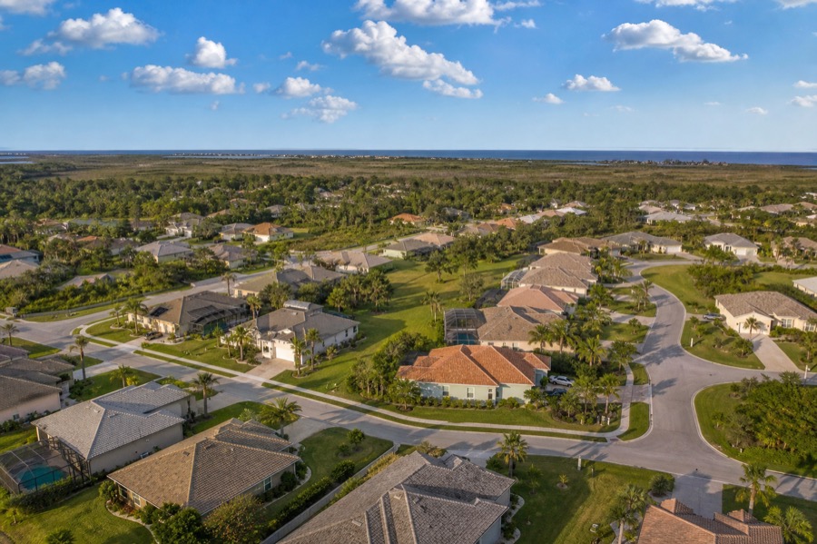 Aerial view of Spring Hill, Florida.