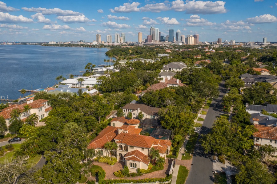 Aerial view of Tampa, Florida.