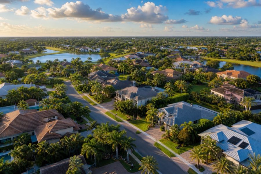 Aerial view of Trinity, Florida.