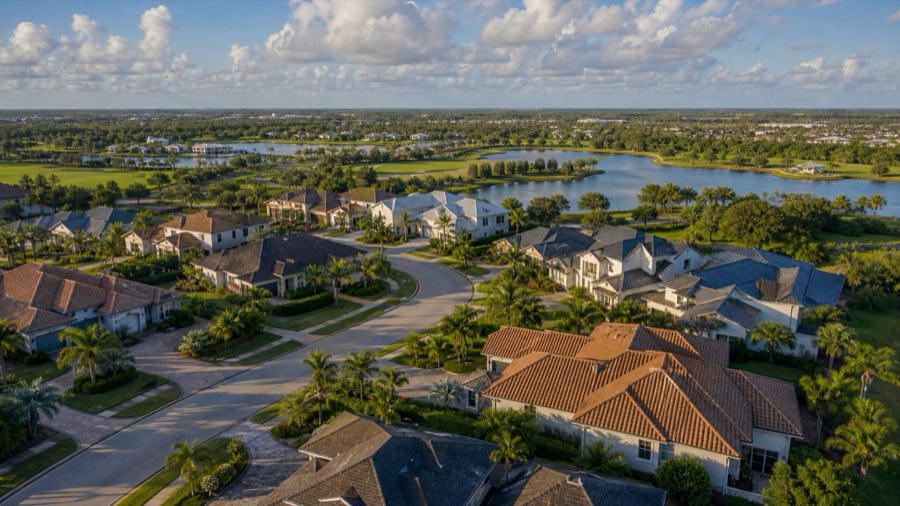 Aerial view of Wesley Chapel, Florida.