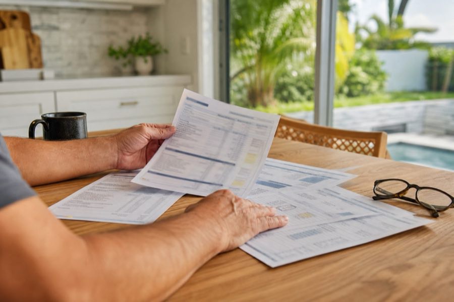 Four estimates fanned out on a kitchen table