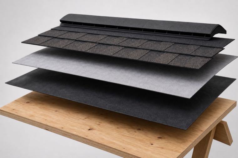 Roof system layers diagram