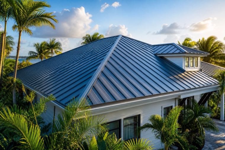 Metal and tile roofing